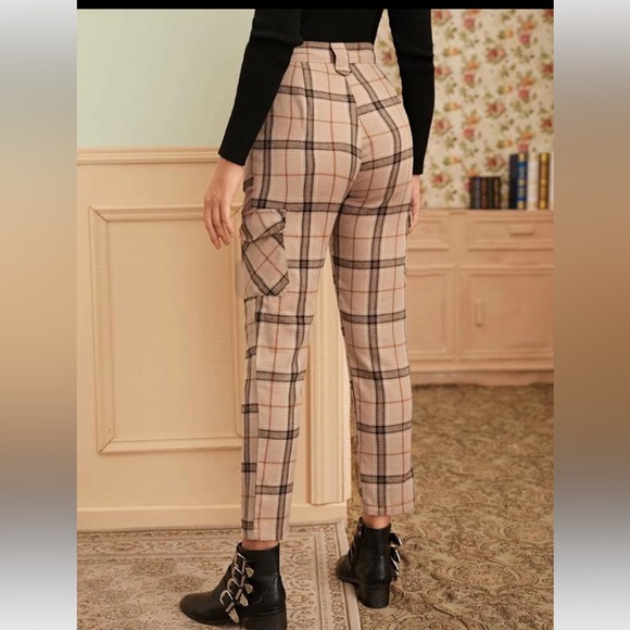❗2/$20❗Flap Pocket Plaid Straight Pants - Picture 3 of 12